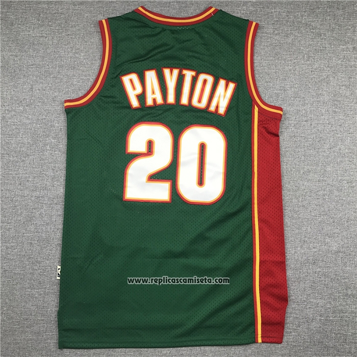 Camiseta Seattle SuperSonics Gary Payton #20 Historic Retro Verde2